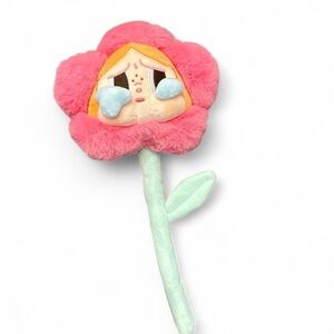 Adorable Pink Flower Plush with Face